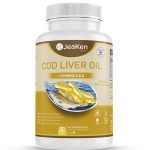 JeaKen High-Strength Cod Liver Oil 1000mg – Essential Omega-3 with Vitamins A & D (60 Capsules)