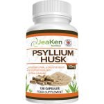 JeaKen Psyllium Husk 500mg Capsules – High-Fiber Digestive Health Supplement (120 Capsules)