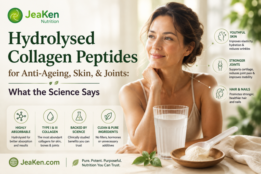 JeaKen Hydrolysed Collagen Supplement UK for skin elasticity and joint health